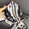 Ring chain large size shawl premium letter silk scarf imitation silk scarf new long scarf thin beautiful brocade