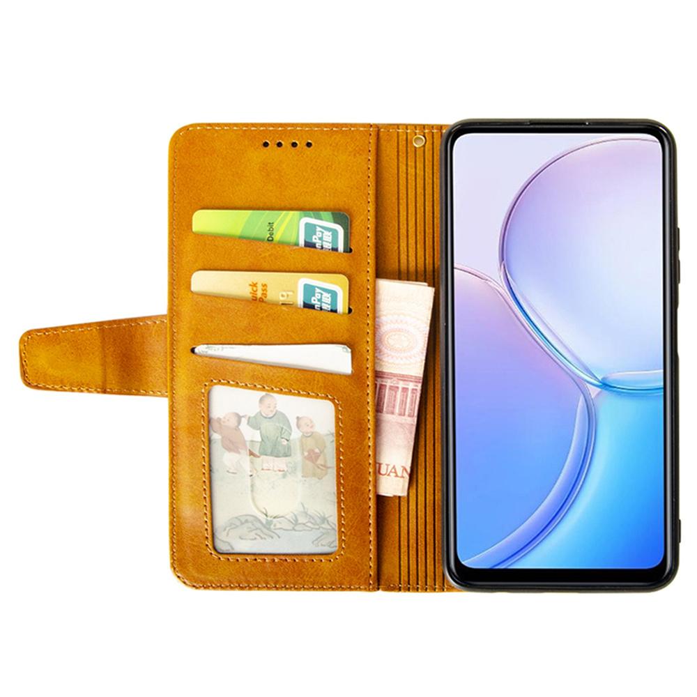 IDEWEI For Xiaomi 15 Case Leather Wallet Phone Cover Stand Calf Texture