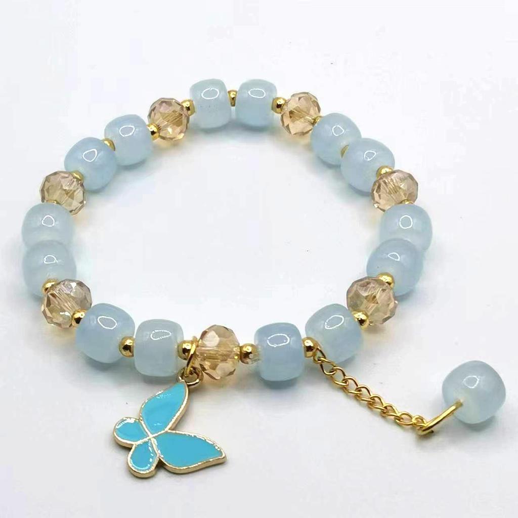 Elegant Crystal Butterfly Beaded Bracelet