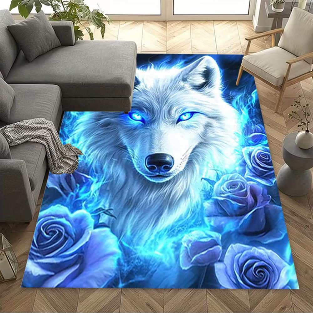1pc Home Carpet wolf and rose design for office decor bedroom gift living room