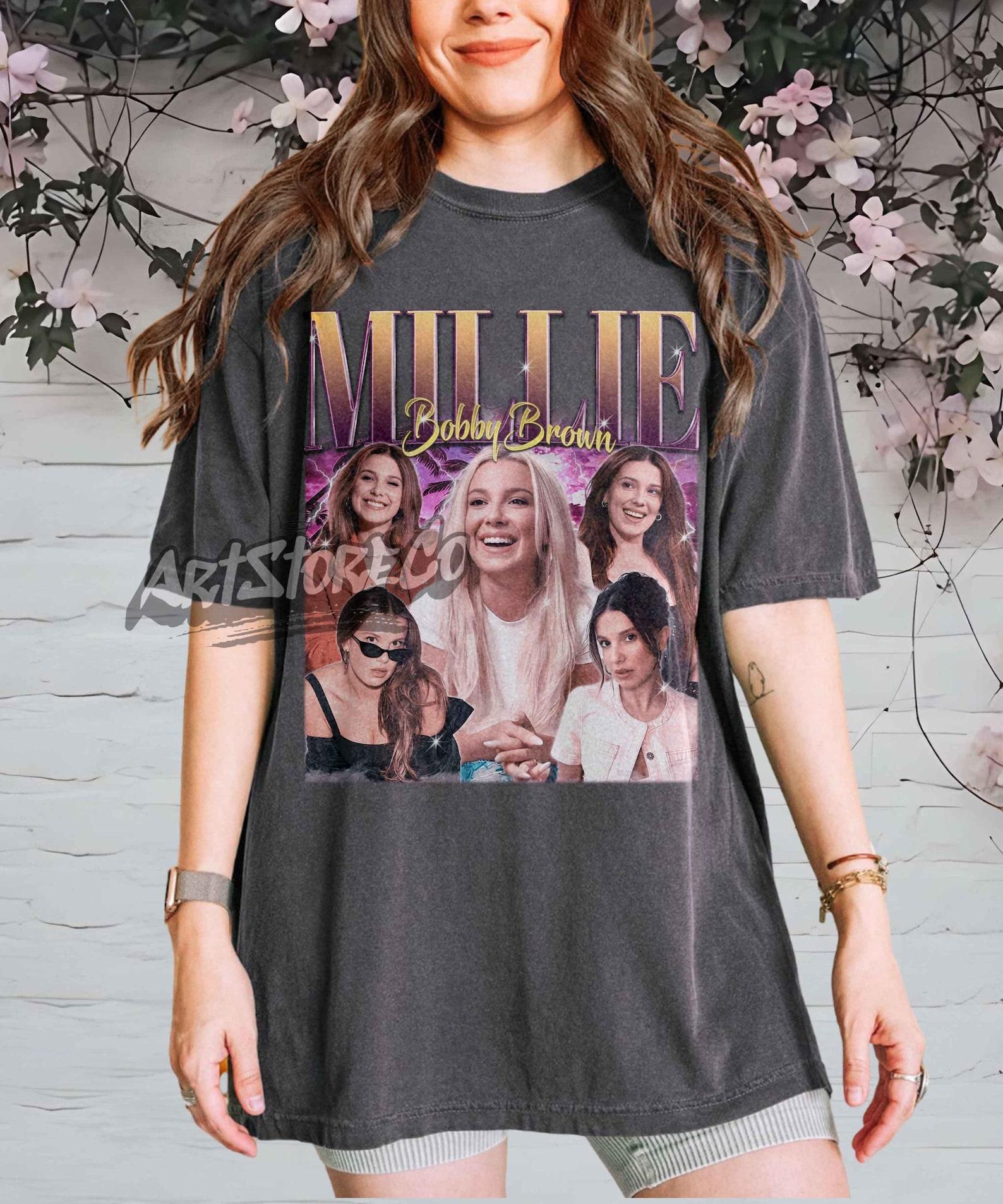 Millie Bobby Brown Retro Collage T-Shirt, Vintage Inspired Graphic Tee M