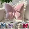 Butterfly Throw Pillow Decorative Butterfly Pillow with Lace Trim Elegant Soft Butterfly Cushion for Office Chair Sofa Couch Bed