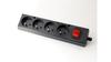 Portable Four-Socket 16A 2P+Z 250V with Switch Black Gn-470Ws
