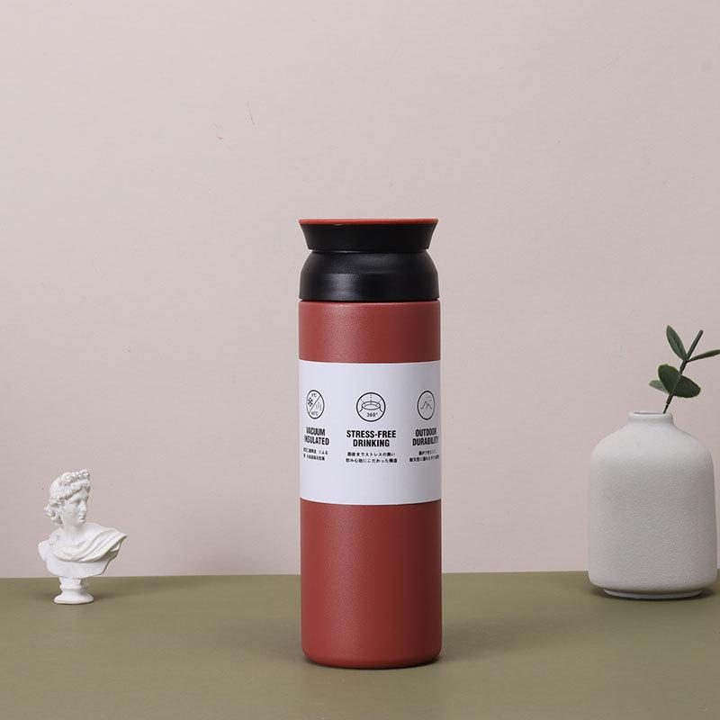 304 Stainless Steel Double Insulated Coffee Mug 500ml-Spray Painted Portable Vacuum Flask Hot&Cold Water Bottle Car/Student Gift