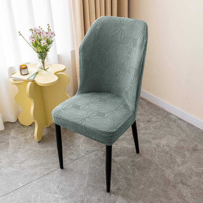 Minimalist Fan-shaped Curved Chair Cover Solid Color Dining Chair Cover Stool Cover High Elastic Thickened Wear-resistant Chair Cover Dust-proof