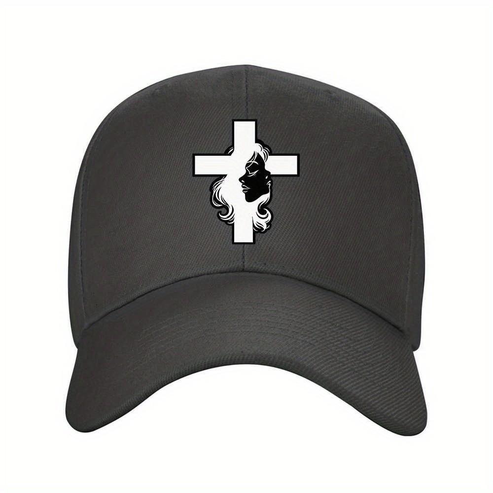 Gothic Cross Portrait Baseball Cap Mystical Art Design Unisex Durable Outdoor Adjustable Hat