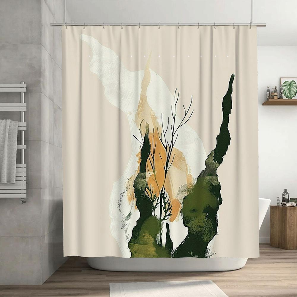 Rideau de douche élégant pour salle de bain avec impression de scène naturelle Décoration d'intérieur moderne pour salles de bain en différentes tailles !