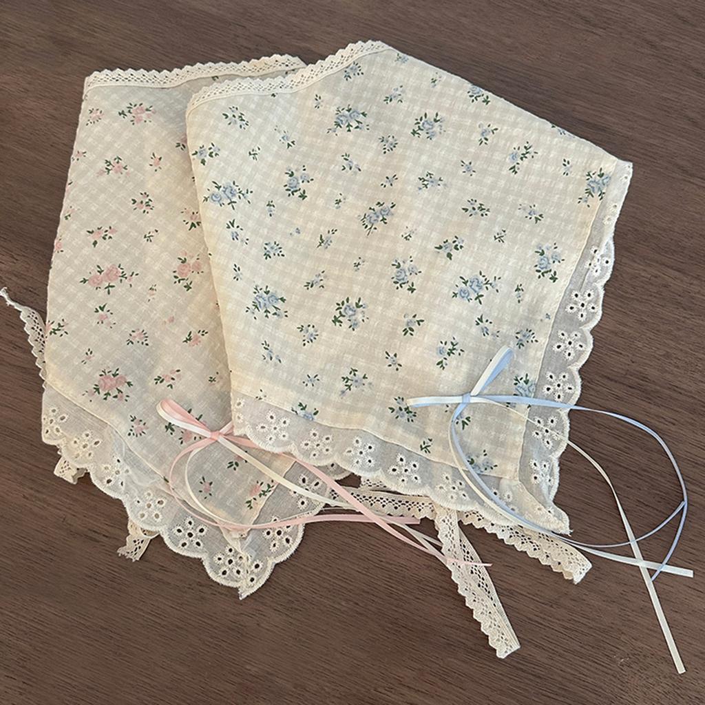 Summer fresh lace hair band, silk scarf, hair accessory, retro country style headwear, Bohemian style, travel to the seaside
