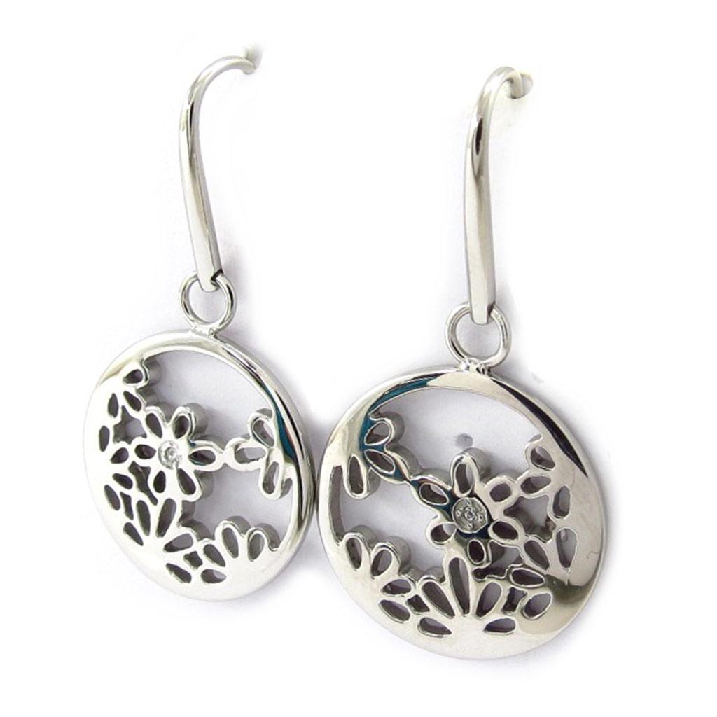 Altesse [K6023] - Silver 'Calypso' Steel Earrings (flower)