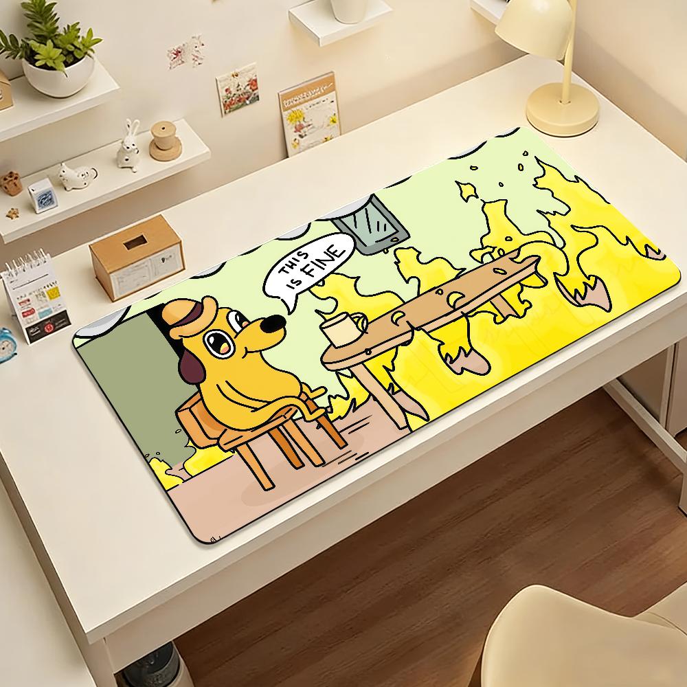 KC Green Fine Dog Mouse Pad Nonslip Locking Edge DeskMat PC Laptop Accessories Rubber Office Keyboard Large Game XXL carpet