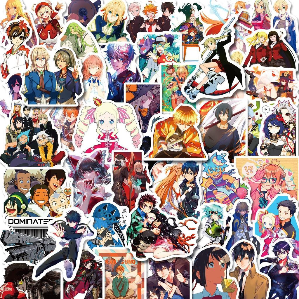 200 Anime Mix and Match Stickers, Suitcase Helmet Car Stickers, Cartoon Graffiti Stickers