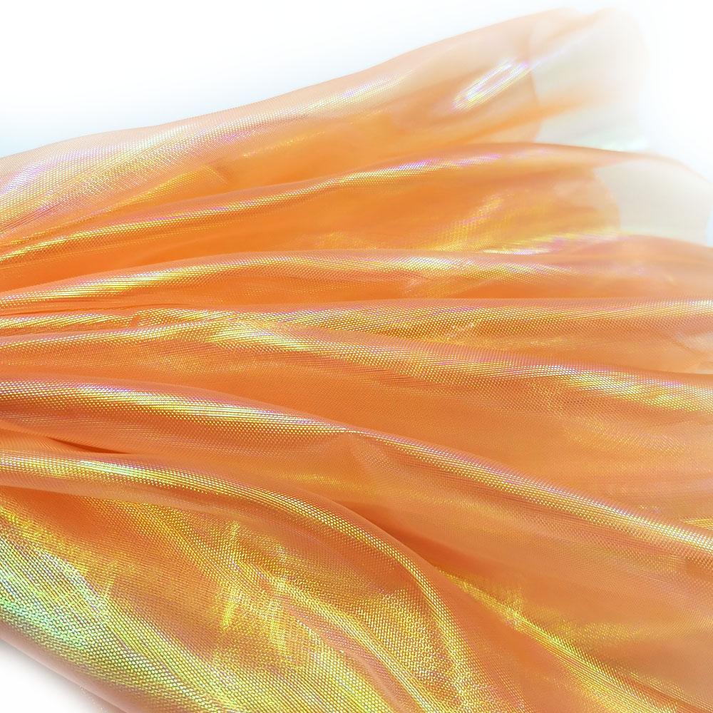 100x150cm Holographic Fluorescent Voile Organza Tulle Fabric Shiny Gauze for Wedding Decor Stage Costumes Doll Clothes DIY Craft