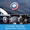 BMW 50. Yıl Logosu İçin Ön Kaput Amblemi 81mm+Arka Amblem 74mm+Jant Kapağı 68mm+56mm Direksiyon Simidi Çıkartması 46mm