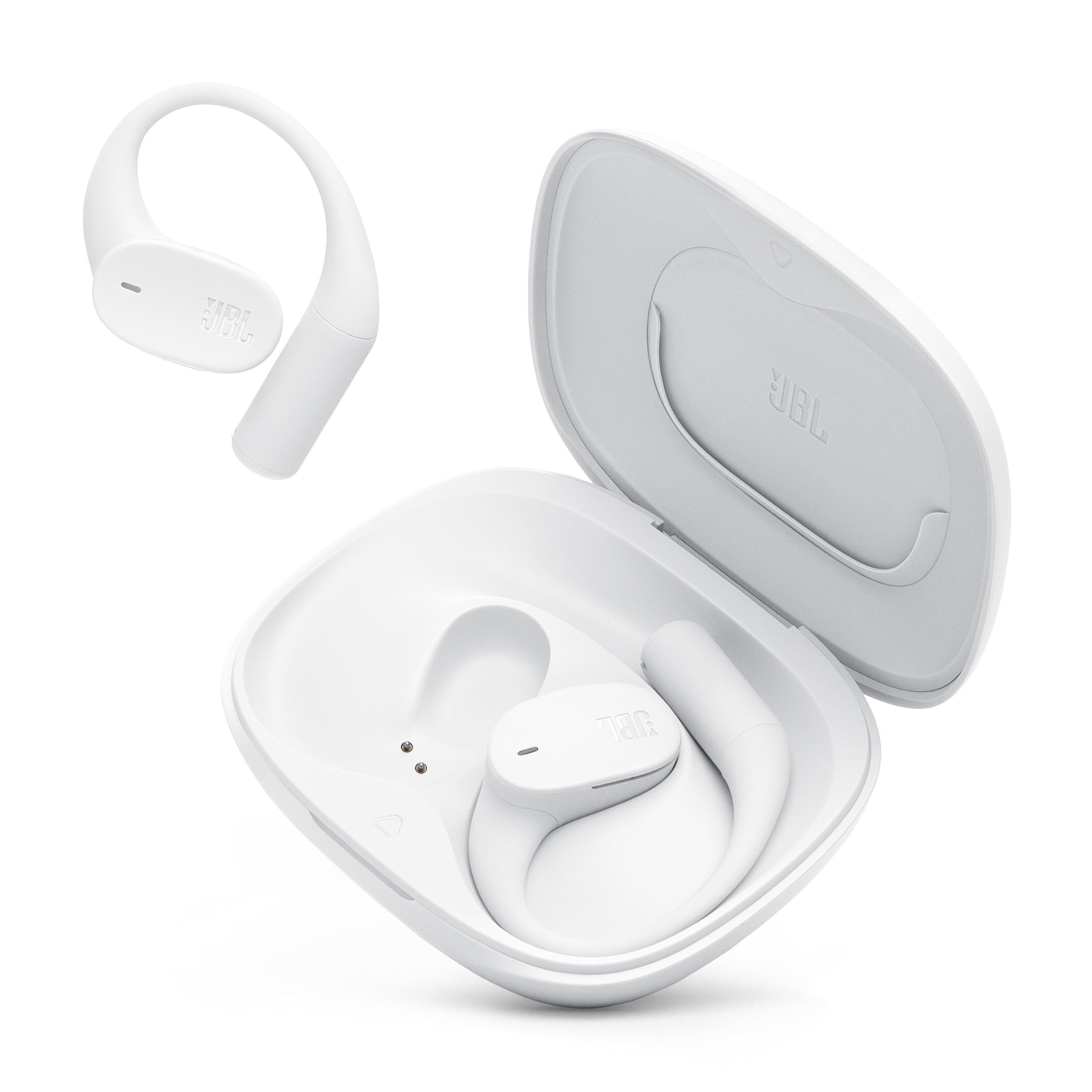 

JBL Sense Lite True Wireless Open-Ear Earphones Bass Boost Multi-Point IP54 Dust Water Resistance Liquid Silicone Ear Hooks Bluetooth 5.4 White