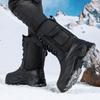 Herren Tarnung Mittelhohe Schneestiefel, Schnürung Dicke Sohle Fleecegefüttert Warm Outdoor Arbeit Baumwollschuhe