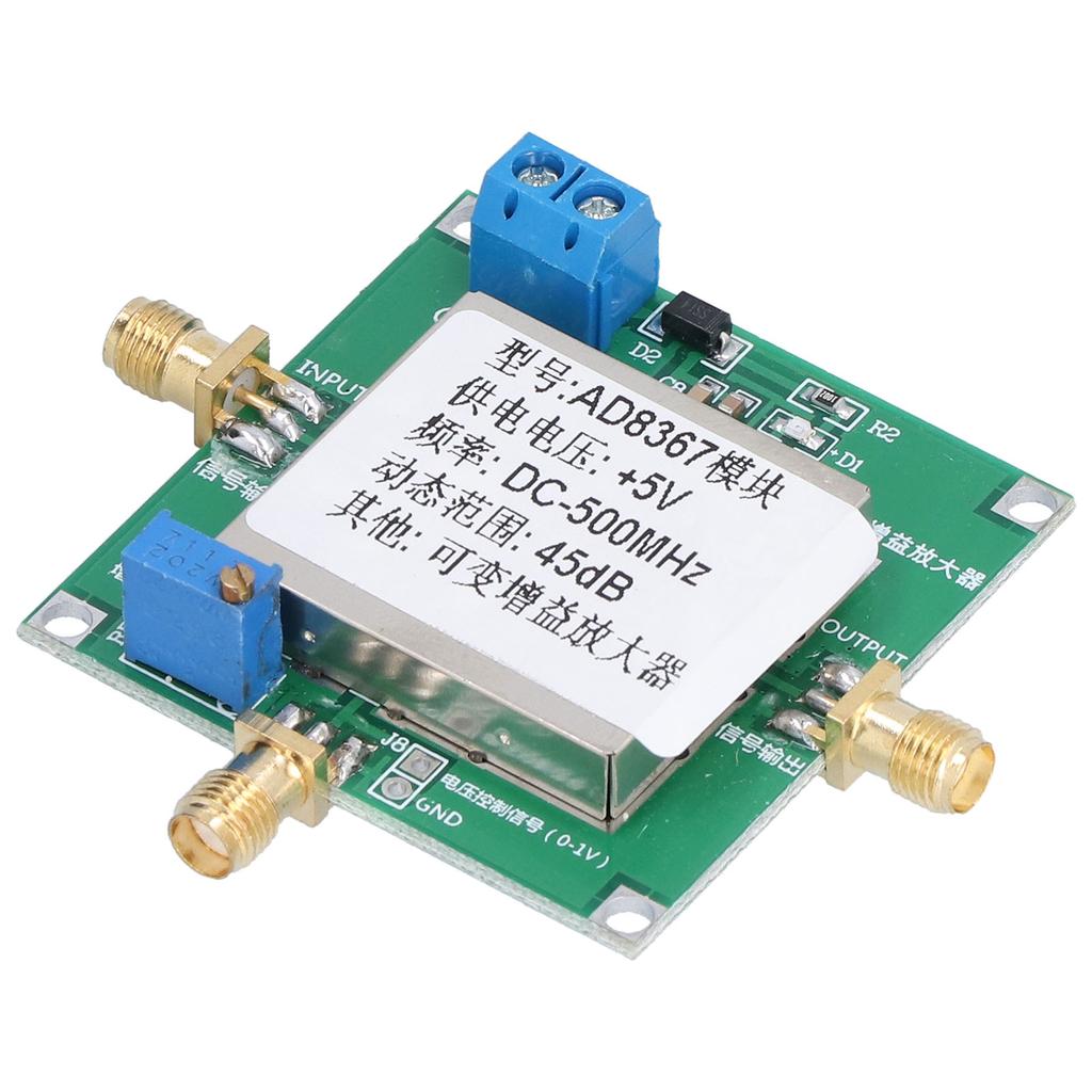 Modul amplificator de semnal RF cu bandă largă AD8367, 500 MHz, 45 dB, câștig variabil liniar, AGC, VCA, 0-1 V