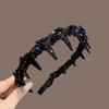 Fluffy High Cranial Top Headband Korean Style Non-slip Hair Hoop Wave Hairband with Teeth  Student
