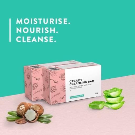 Creamy Cleansing Bar with Shea Butter, Aloe Vera & Cow's Ghee, 75g(pack of 5)