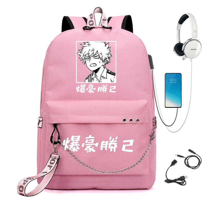 Travel Bag My Hero Academy Anime Peripheral Backpack Usb Large Capacity Student School Bag