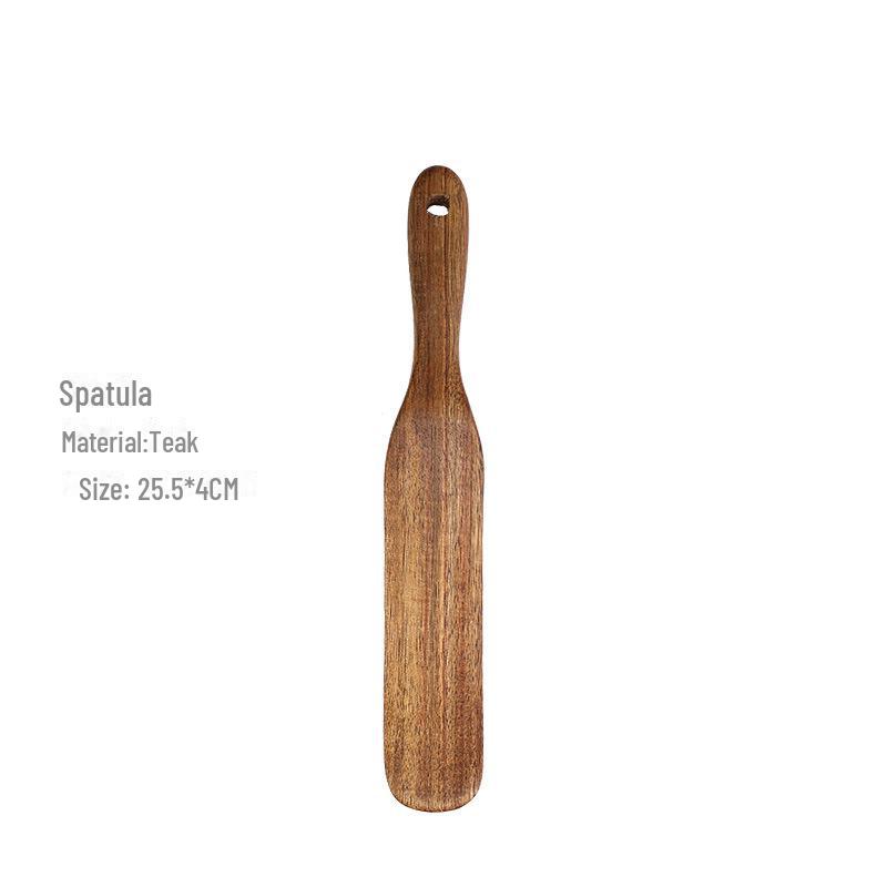 5-częściowy zestaw tekowych szpatułek do gotowania do pizzy, przekąsek, sałatek i mieszania