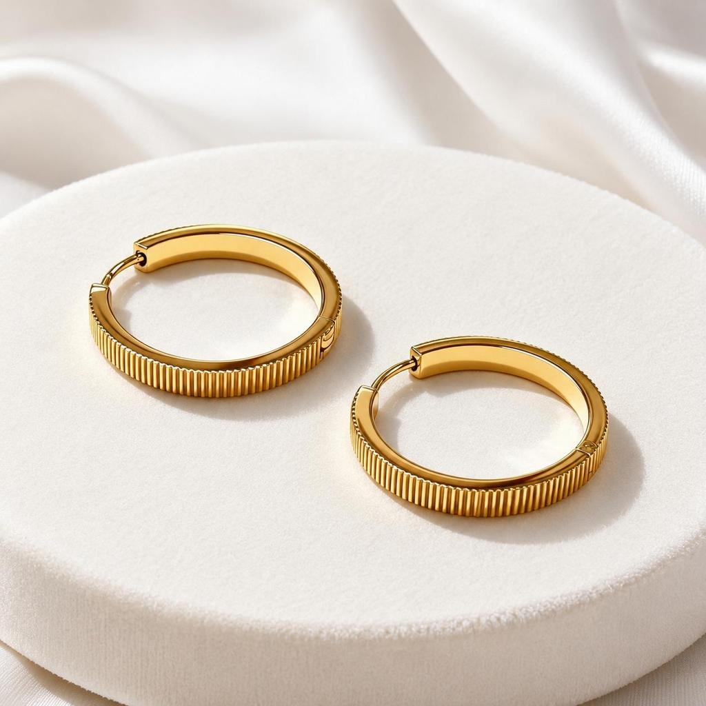 Trendy Stainless Steel Large Hoop Earrings: Exquisite, Personalized, Light Luxury High-End Ear Hoops