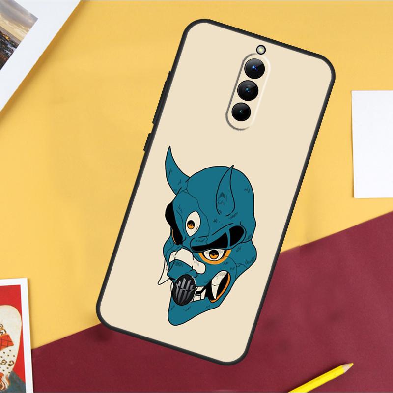 

Japanese Oni Hannya Demon Mask Case For ZTE Nubia Red Magic 10 Air 5G 6R 6 7 6S 7S Pro 8S 9S 10S 8 9 10 11 Pro Plus Cover RedMagic10S Pro Plus
