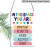 2D Flat in This Space You Are Important Respected Valued Colorful Heart Metal Sign - 8.0x12.0inch Aluminum Wall Art, Classroom Therapy Safe Space