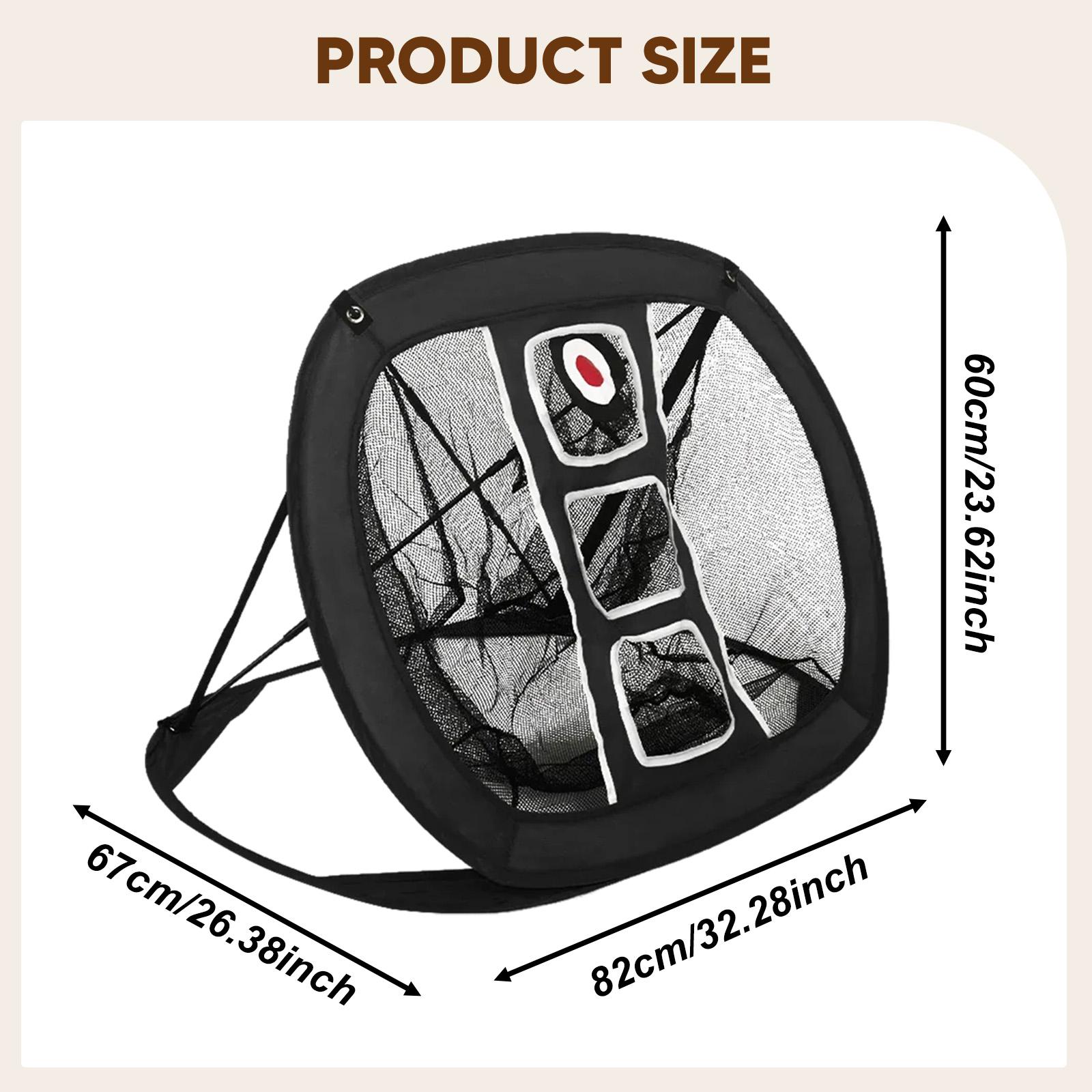 Golfs Practice Net Golf Chipping Net Folding Golfs Chipping Pitching Cage Mat for Backyard Practice Swing Game Golf Training Net