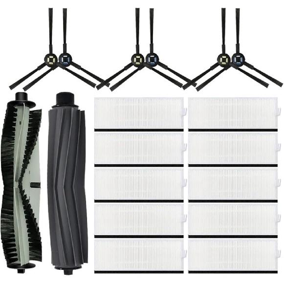 Main Brush, Side Brush, Hepa Filter, Compatible for ILIFE T20s, Robot Vacuum Cleaner Accessories Spare Parts(Set A)