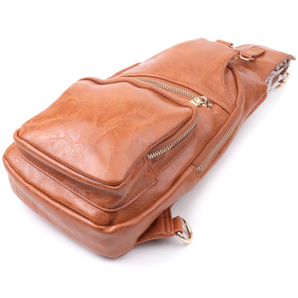Stylish Women's Sling Bag Over the Shoulder Made of Eco-leather VINTAGE Bag 22751 Red