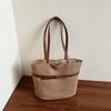 Summer New Style Casual Seaside Vacation Style Straw Woven Bag Fashionable Simple Large Capacity Shoulder Tote Bag Women