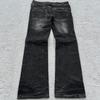 Vintage Gothic Wide-Leg Distressed Washed Denim Jeans Men 2025 Casual Straight Fit