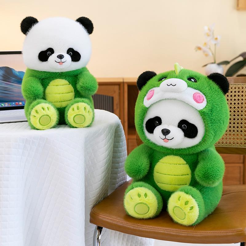 Panda to Dinosaur Transforming Plush Toy – Cute Panda Doll Pillow, Perfect Birthday Gift for Girls.