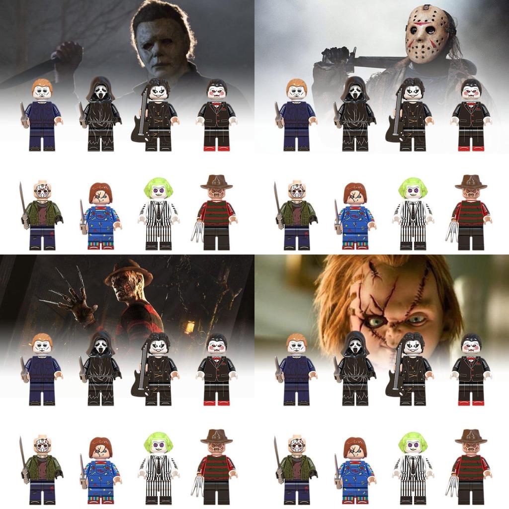 Wm6075 Halloweenová tématická strašidelná mini figurka v sáčku Dětská hračka Stavebnice