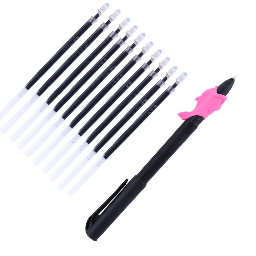 

Magic Joke Ball Pen Invisible Slowly Disappear Ink Within One Hour Material Ball Pens + 10 Pcs Refill Pen Holder синий