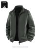 Woodpecker Men's High-End Fleece Jacket - Spring/Autumn Cardigan for Middle-Aged Dads