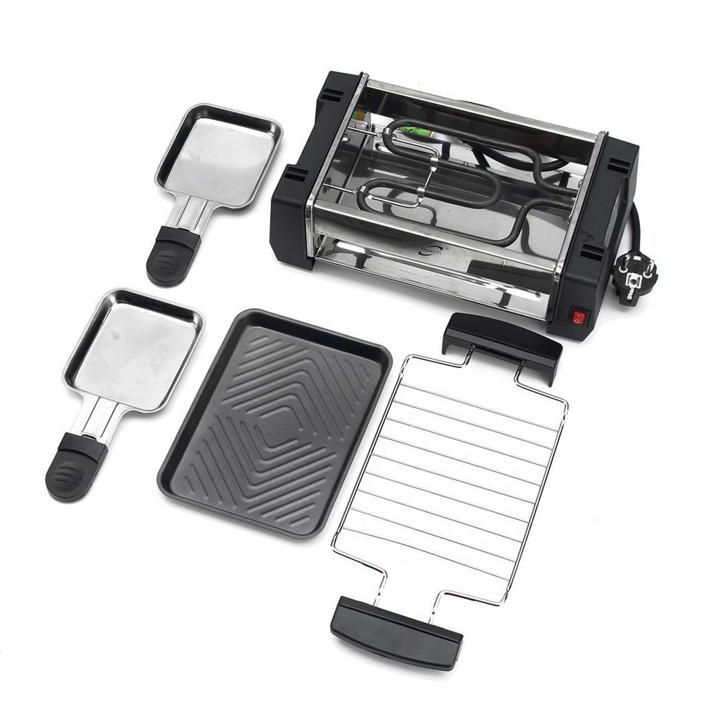 Electric BBQ Grill Kitchen Barbecue Machine Non Stick Grilled Meat Pan Contact Grill 1000W 2 Type Frying Pan for Home Store Cook