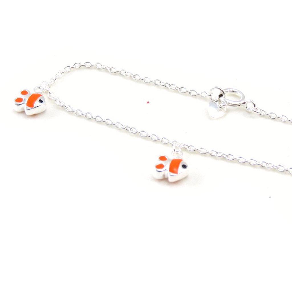 

Les Trésors De Lily [I5209] - Детский браслет серебристо-оранжевый «Рыбы» - 10x7 мм