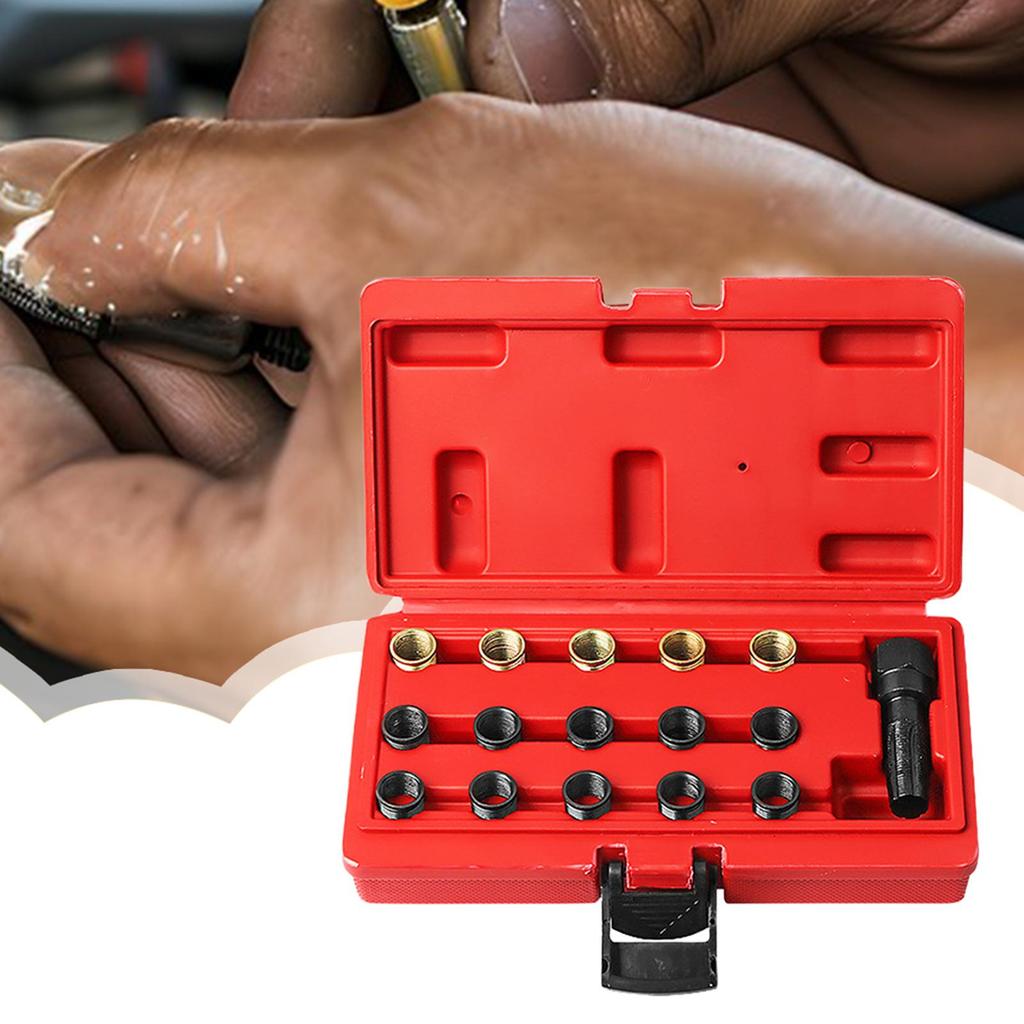 Plug Tool Kit 16 Piece Professional Socket Plug Thread Repair Kit With Portable Case For Truck Car Suv Rv Sedan Automotive
