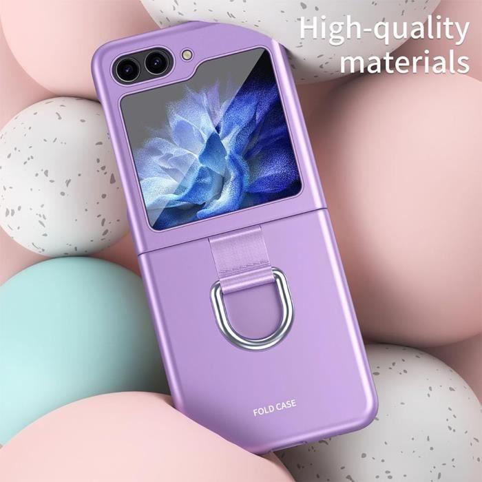 Protective Case - BOOLING - for Samsung Galaxy Z Flip 5 - Rigid - Purple - Anti-slip