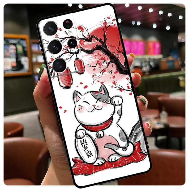 Red Sun Japanese Anime Phone Case For Samsung Galaxy S25 Ultra S21 S22 S23 S24 Ultra S9 S10 Plus S24 S25 FE Cover
