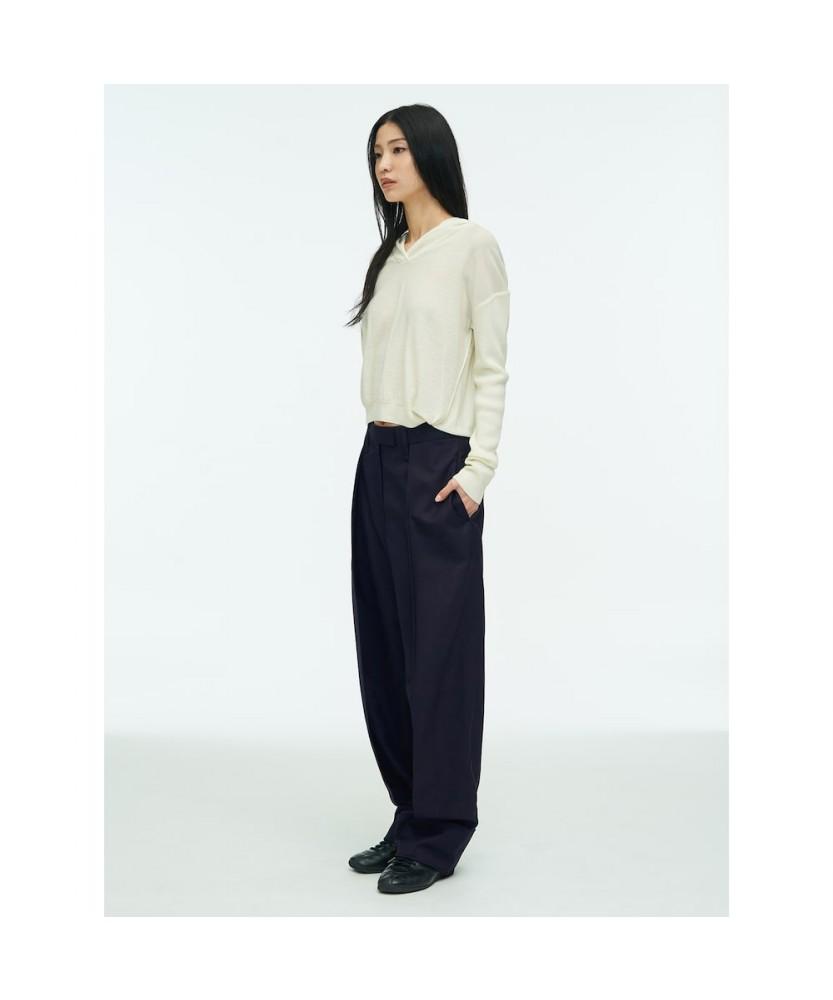 Anggae Cuffed Curved Pants Navy