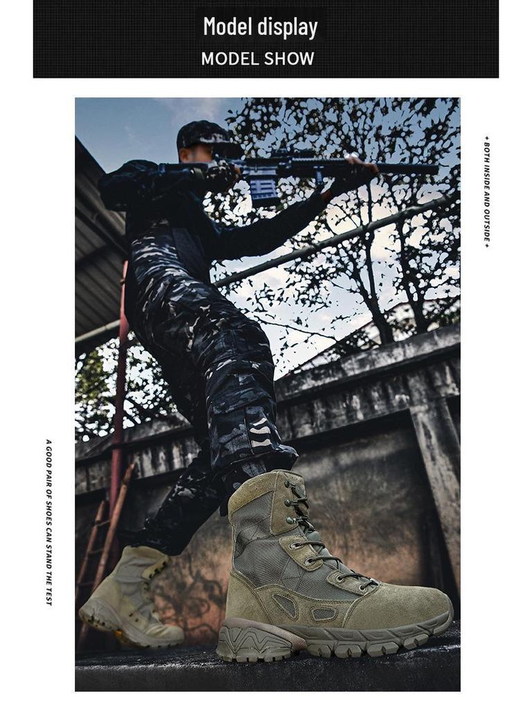 Men's Plus Size Lightweight Combat & Tactical Boots - Puncture-Proof Desert Outdoor Footwear