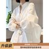 White cotton and linen sunscreen shirt women's summer loose casual top lazy style thin jacket linen slightly transparent shirt