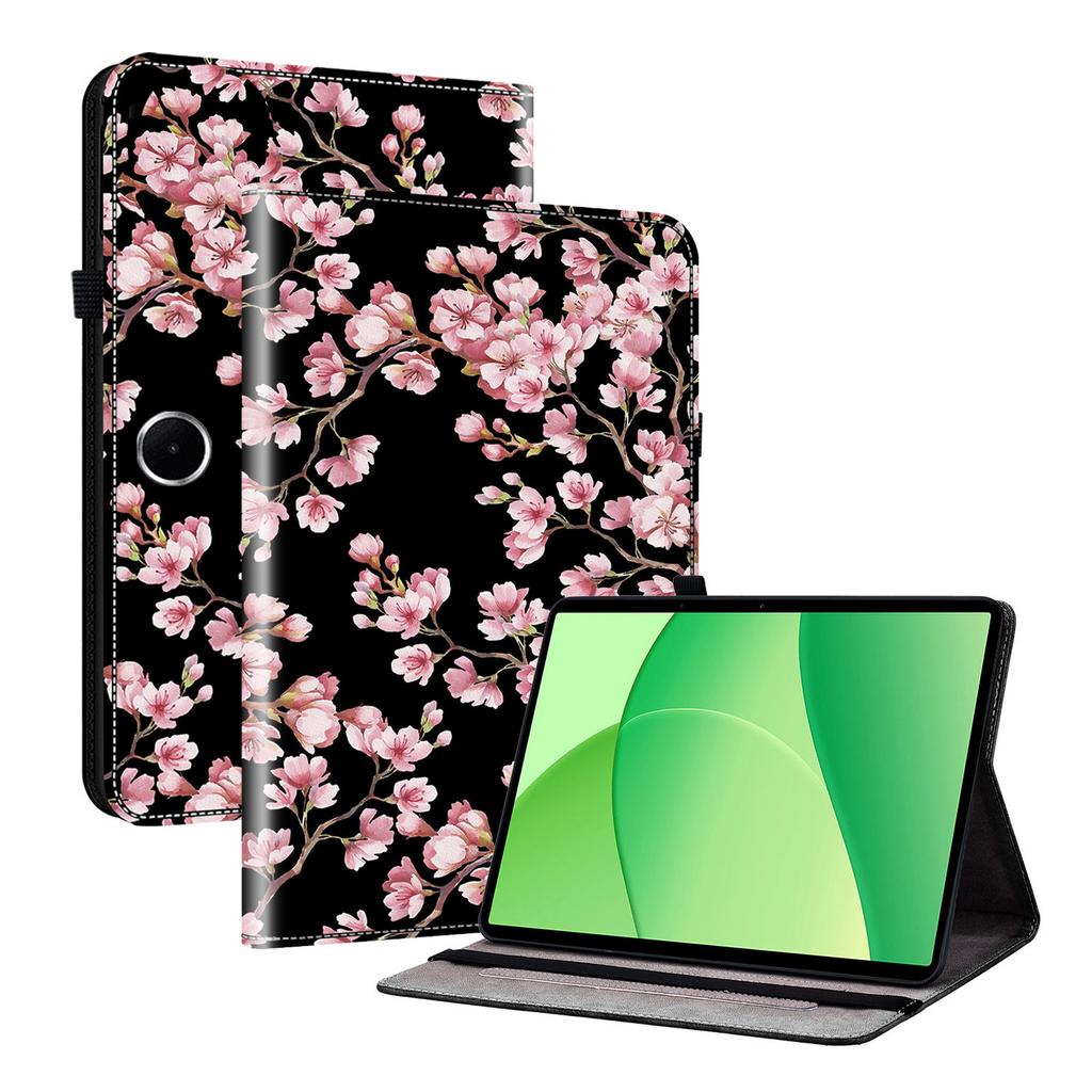 Para OnePlus Pad Lite/Oppo Pad SE Capa de Couro com Padrão Impresso e Suporte Capa para Tablet com Porta-Cartões