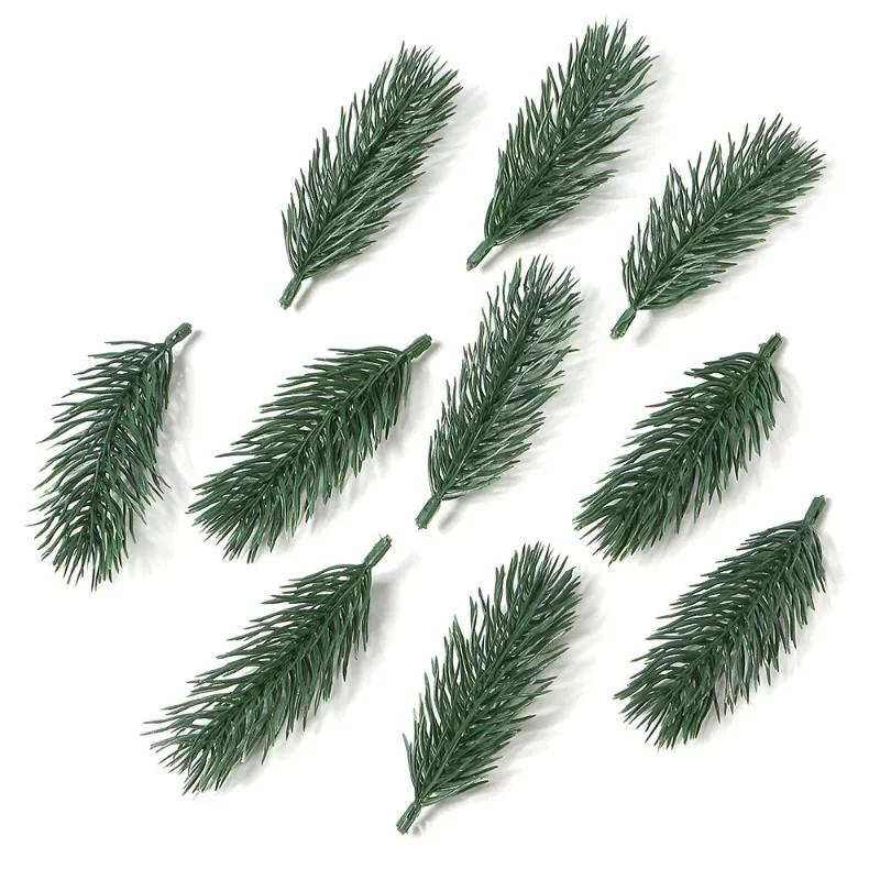 10pcs Home Decoration Artificial Plants Christmas Pine Needle Branches Fake Flower DIY Christmas Tree Wreath Gift Wedding Party