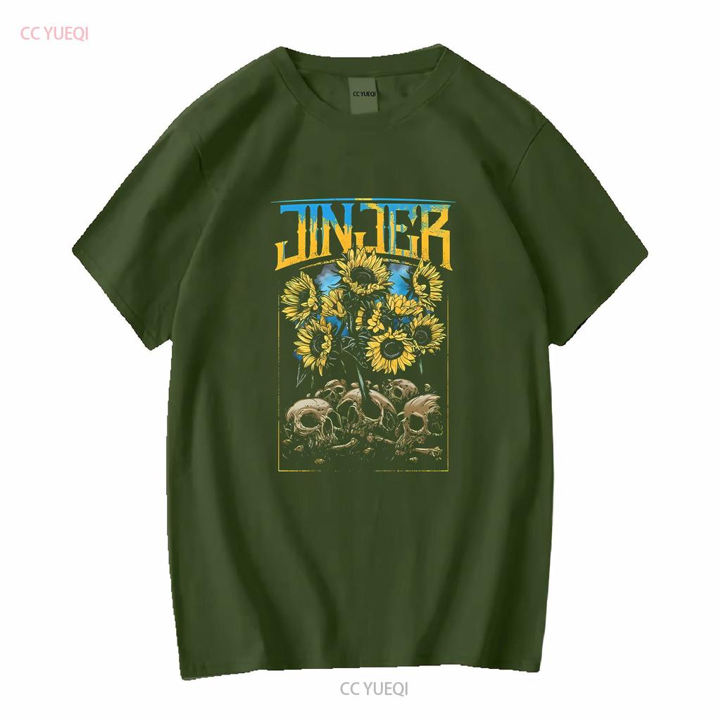 RETRO Jinjer Band Totenkopf Album T-Shirt Schwarz Alle Vintage Gewaschen Lässig Herren Unisex Vielseitig Leicht Stilvoll