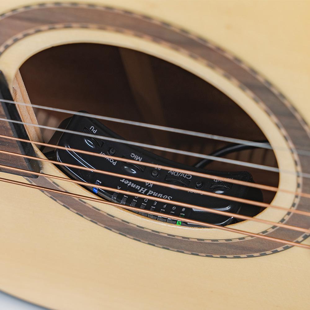 Sound Hunter Guitar Pickup Wooden Guitar Sound Hole Pickup Board Double Pickup