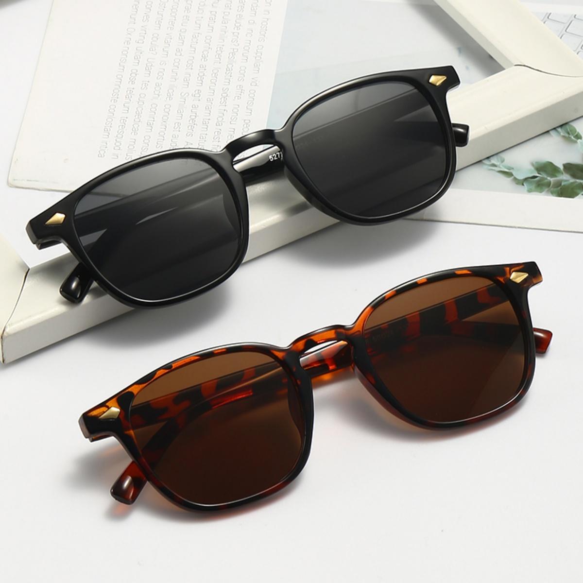 2pcs European and American style unisex boxy Y2K fashionable sunglasses, trendy and versatile, summer sun shading, sun protectio