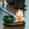 Lucky Cat Incense Holder Elegant Censer Indoor Incense Holder for Home Office Yoga Aromatcherapy Decor